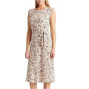 Lauren Ralph Lauren NWT Light Pink Floral Georgette Dress, sz 16W